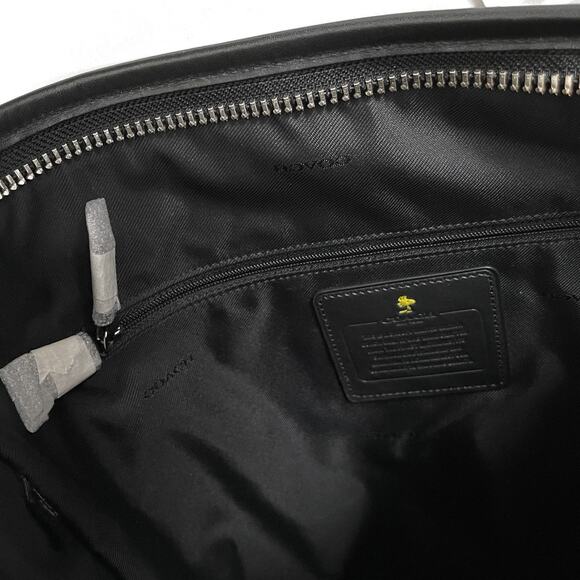 Coach Peanuts Snoopy Bleecker Duffle - Black Leather Crossbody Shoulder Limited - Picture 11 of 16